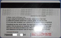 Gas cards back