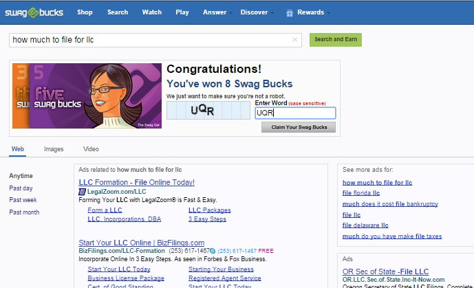 my swagbucks re...