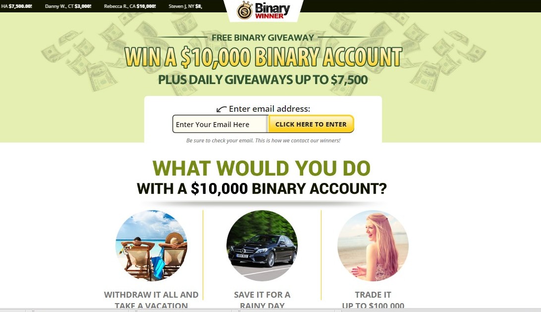 The binary options win money now